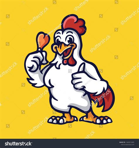 Chicken Mascot Character Cartoon Design Stock Vector Royalty Free