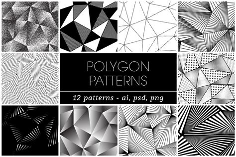 12 POLYGON TRIANGLE PATTERNS ~ Graphic Patterns ~ Creative Market