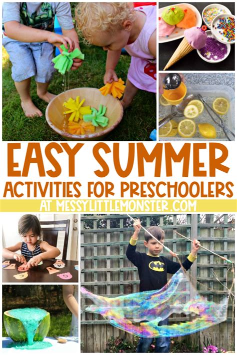 Summer Activities For Preschoolers Messy Little Monster
