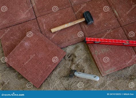 Pavers And Tools 2 Stock Image Image Of Flooring Pavers 247415025