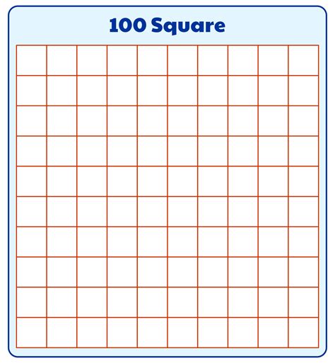 Blank Hundred Square Grid