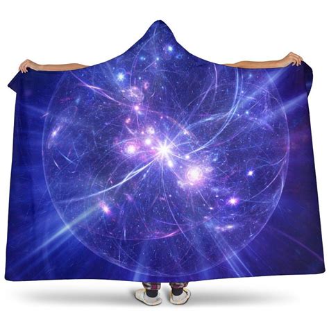 Purple Light Circle Galaxy Space Print Hooded Blanket Galaxy Space
