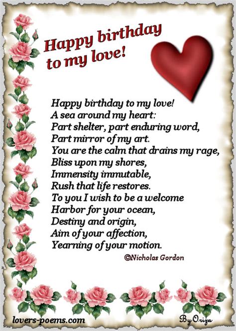 Happy Birthday To My Love Poetry By Oriza Martins Love Poems