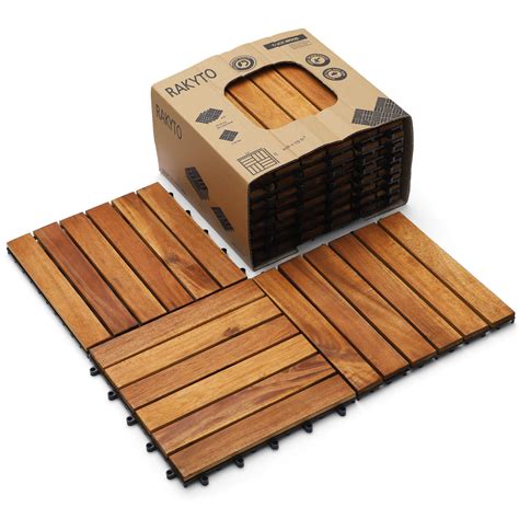 Buy Wood Interlocking Flooring Tiles Pack Of 30 12 X 12 Totally