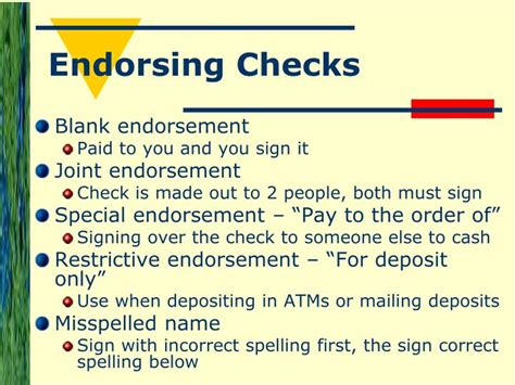 An instance of this is when someone writes a check to deposit money in a trust. How To Endorse A Check For Deposit In Someone Elses Account - How to Wiki 89