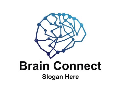 Premium Vector A Blue And White Logo With The Word Brain Connected