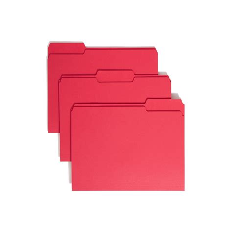 Smead File Folders 13 Cut Tab Letter Size Red 100box 12743