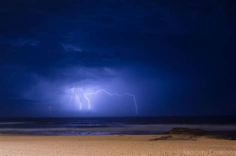 Lightning Storm Newcastle Beach Nsw Australia Newcastle Beach