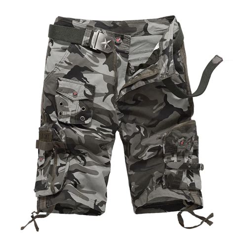 Mens Summer Camo Multi Pocket Outdoor Climbing Cargo Short Trousers