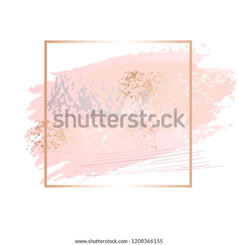 Golden Pink Nude Art Frames Modern Card Design Brush Stroke Lines