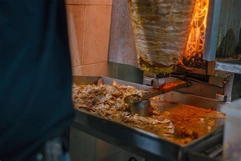 Trompo De Carne Para Tacos Al Pastor Comida Callejera Mexicana Carne