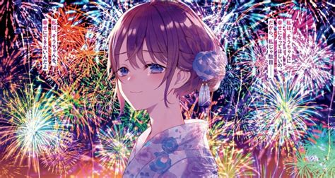 Wallpaper Yukata Fireworks Teary Eyes Happiness Anime