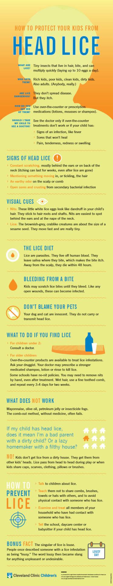 Cleveland Clinic Head Lice What Youre Itching To Know Infographic