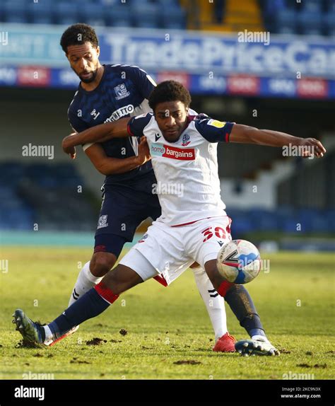 Bolton Wanderers Oladapo Afolayan On Loan From West Ham United Holds Of Reece Hackett