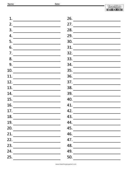 Free Printable Numbered Lined Paper Templates Printable Download
