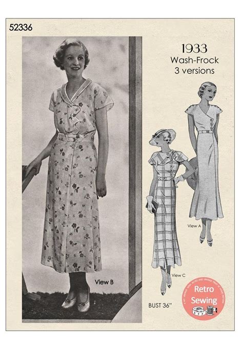 Vintage 1930s Three Pretty Tea Frocks Pdf Sewing Pattern Etsy