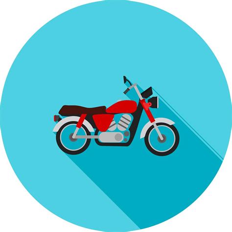 Motorcycle Flat Shadowed Icon Iconbunny