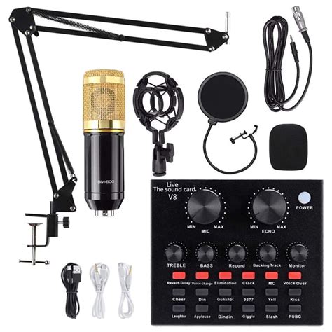 Buy Podcast Microphone Bundle Bm800 Microphone Kit With Live Sound