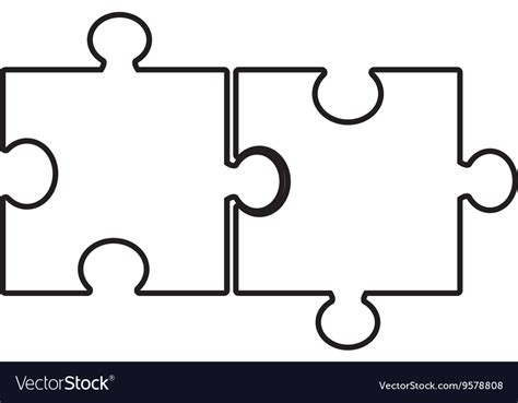 Isolated puzzle pieces graphic Royalty Free Vector Image