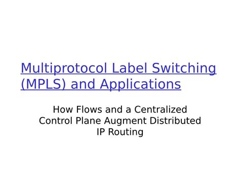 Multiprotocol Label Switching Mpls And Applications Docslib