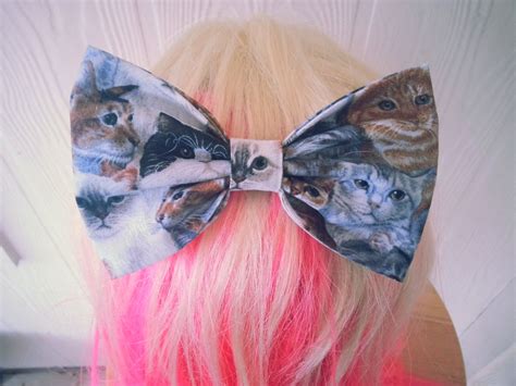 Cats Hair Bow Animal Hair Bow Cat Print By Leahashleeydesigns Pet