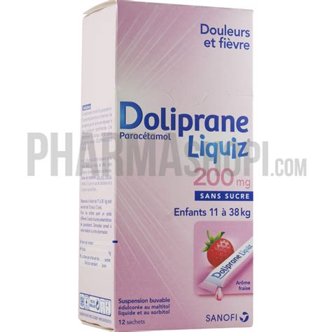 Doliprane 2 4 Tous Les Combien - Doliprane Liquiz 200 mg sans sucre contre les douleurs et fièvre
