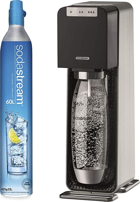 Sodastream Power Sparkling Water Maker Black And Silver With 1 L Bottle