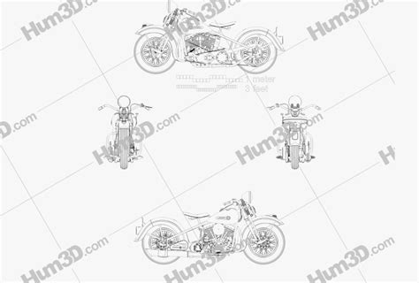 Harley Davidson Panhead E F 1948 Blueprint