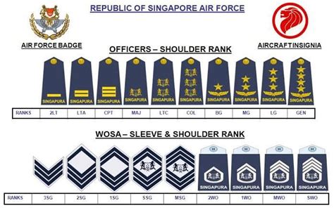Military Ranks Air Force Singapore ในปี 2022