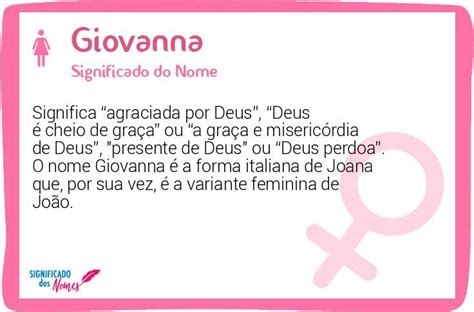 Significado Do Nome Giovanna Significado Dos Nomes