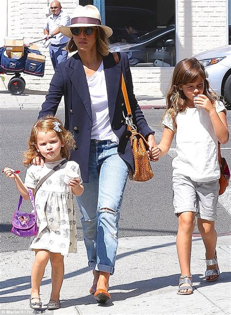 Jessica Alba Treats Daughters Honor And Haven To Ice Cream Ahead Of A Business Trip Daily Mail