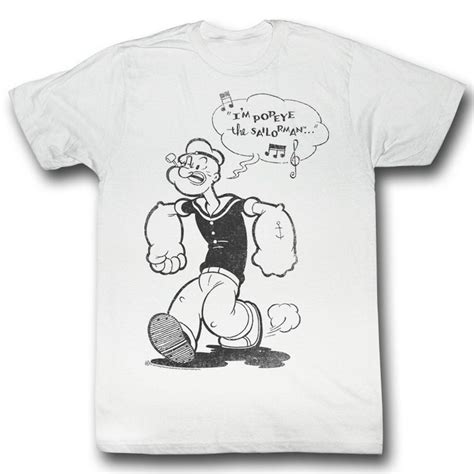 Popeye Sailorman X Cotton T Shirt White Adult Men S Unisex Short Sleeve T Shirt Walmart Com