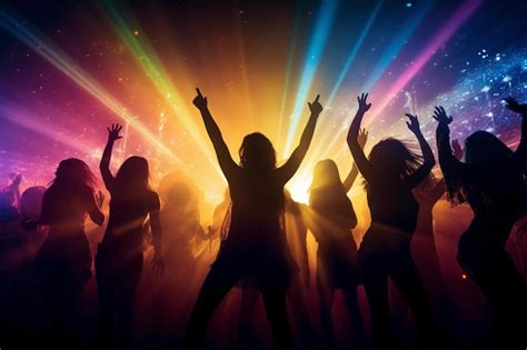 Un Grupo De Personas Bailando En Una Discoteca Con La Luz Detrás De