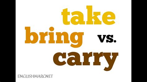 Confusing English: take vs. bring vs. carry (Differenza ...