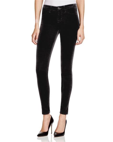 J Brand Mid Rise Skinny Velvet Jeans In Black Women Bloomingdale S