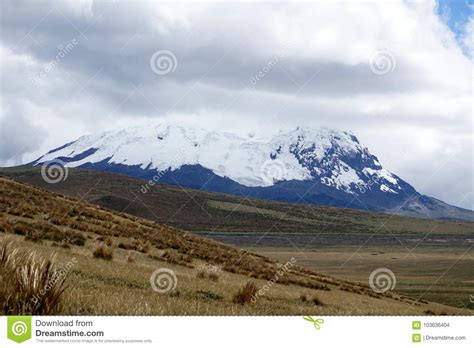 Snow Covered Peak Of Antisana Volcano In Antisana Ecological Reserve