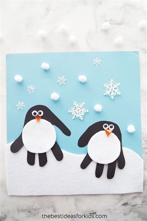 Handprint Penguin Winter Crafts For Kids January Crafts