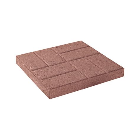 Oldcastle 10050370 Stepping Stone Embossed Red Concrete 16 X 16 In
