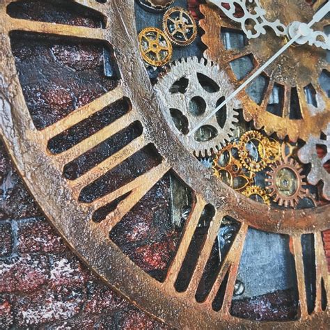 Handcrafted Steampunk Wall Clock Skeleton Wooden Clock Mixed Etsy