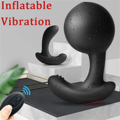 Buy Wireless Remote Control Male Prostate Massager Inflatable Anal Plug