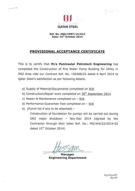 Practical Completion Certificate Template Uk 4 Templates Example