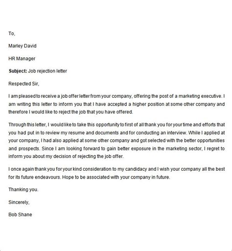 Free 7 Sample Job Rejection Letter Templates In Ms Word Pdf