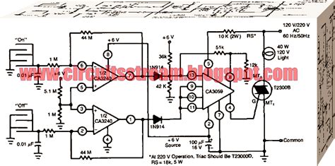 Make the connection as the given diagram. On-Off Touch Switch Circuit Diagram with CA3240 ...