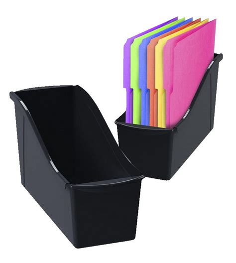 Storex Large Book Bin Black Pack Of 6 Book Bins Book Organization
