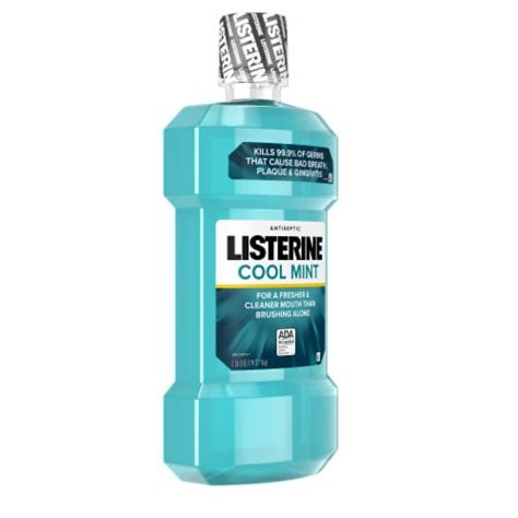 listerine cool mint antiseptic mouthwash bad breath and plaque 1 5 l