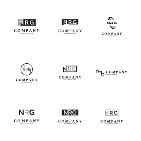 Set Of Initial Letter Nrg Icon Vector Logo Template Illustration Design