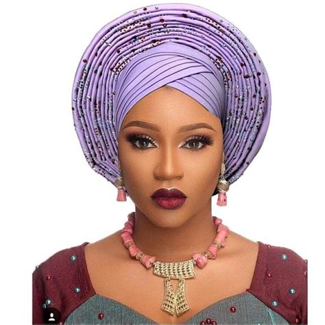 Traditional African Head Wraps African Hat Headtie Woman Nigerian Gele Turban Headband Already