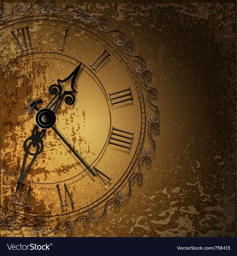 Antique Clock Background Royalty Free Vector Image