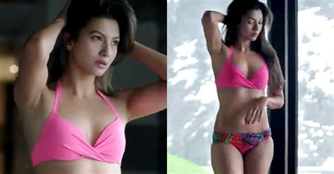 gauhar khan in bikini flaunting her sexy body hot video