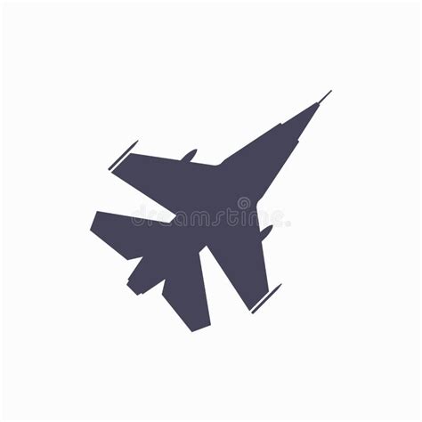 Jet Fighter Silhouette Flat Vector Illustration Isolated On White